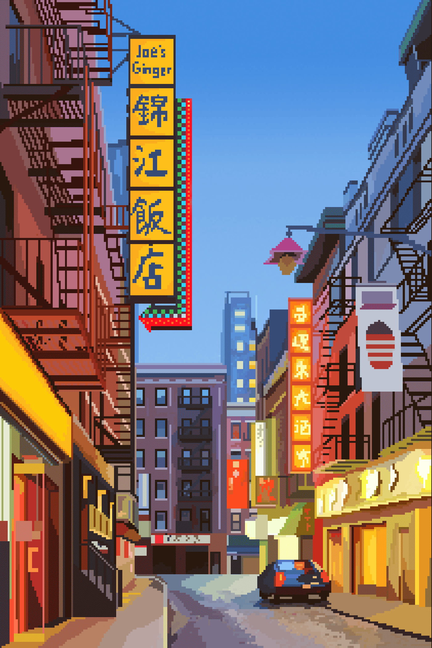 chinatown pixel art animation