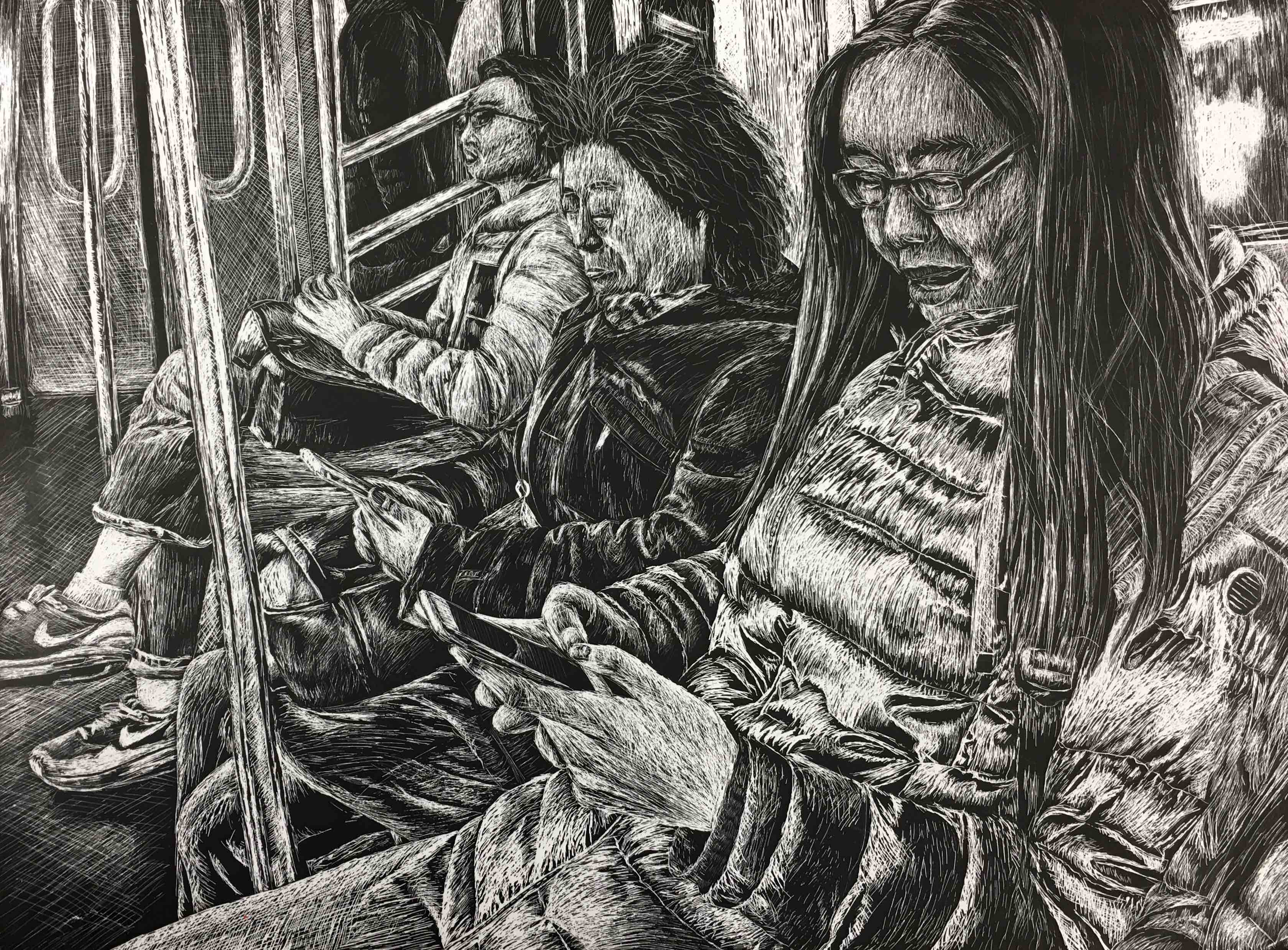 subway scratchboard