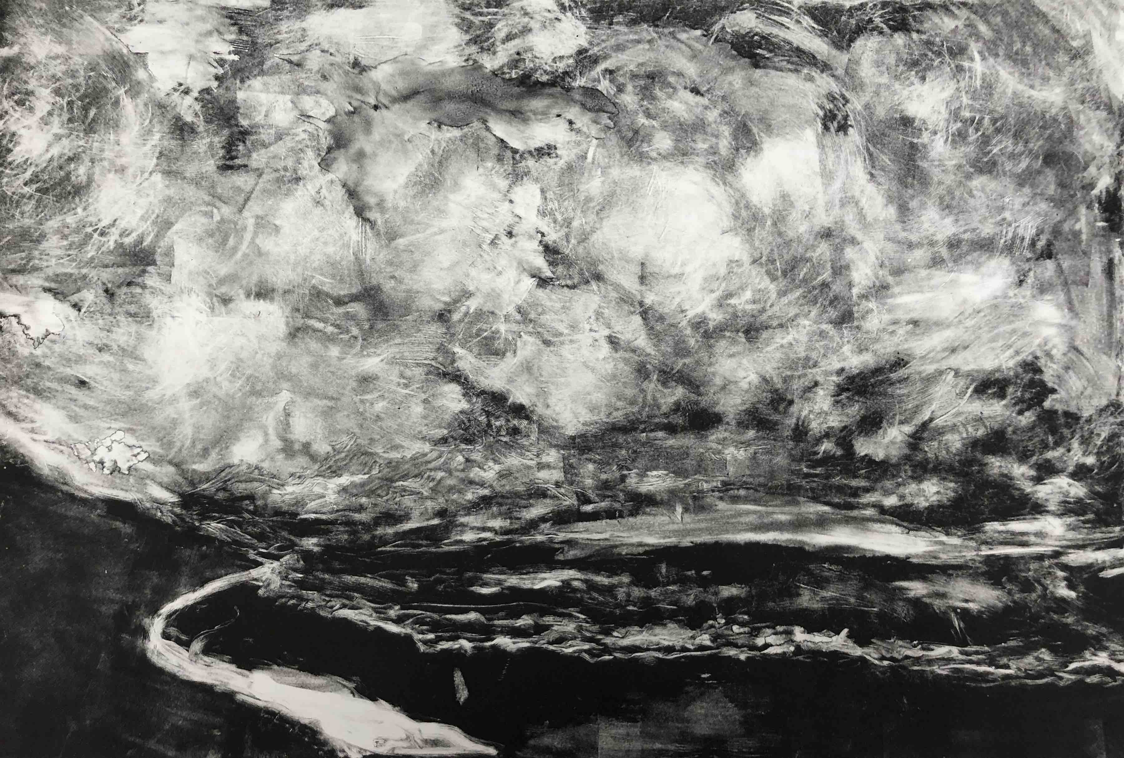 subtractive monotype of the sky