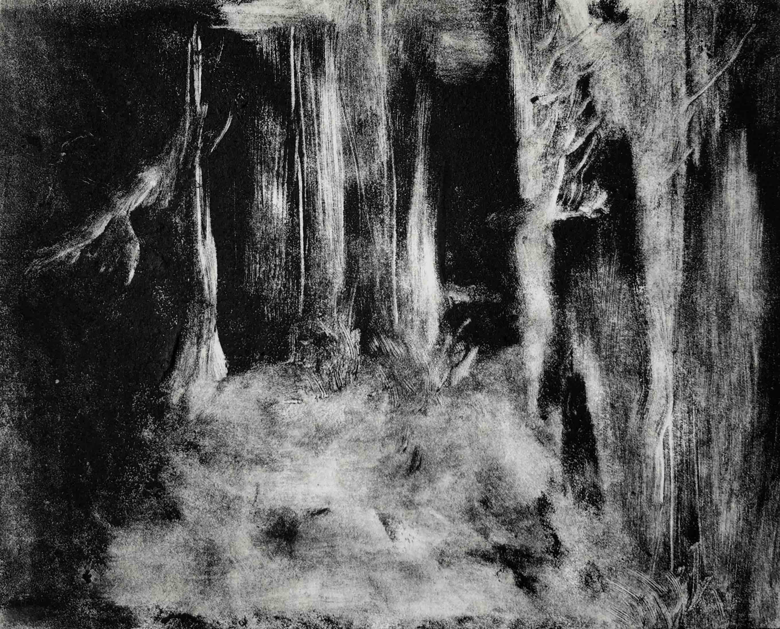 subtractive monotype of the woods