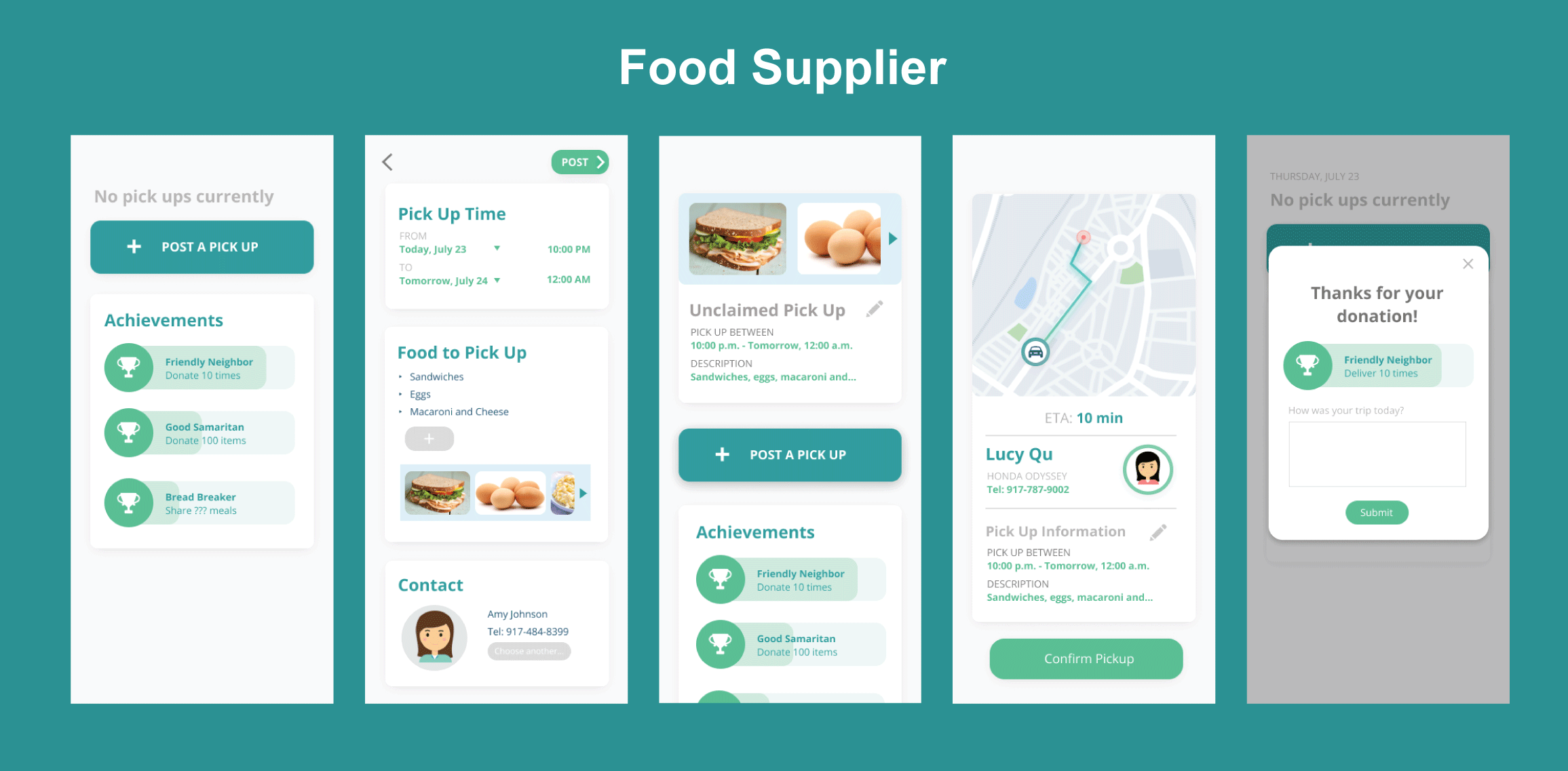 food supplier high fidelity mockup