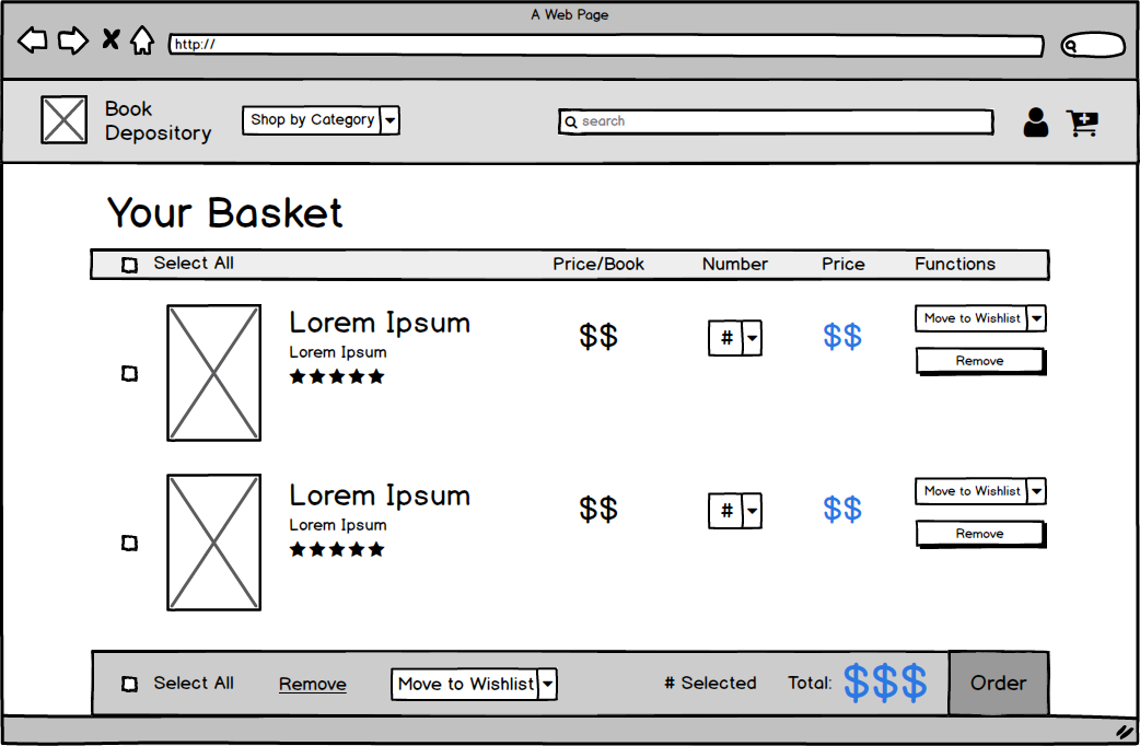 cart page redesign